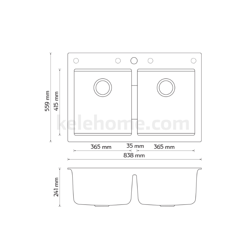 KQD3322A-GR -sink - tarja - kele - empotrable - cuarzo - REFRIGERADOR - REFRIGERATOR - EL TIO SAM PUERTO VALLARTA - REFRI - TO MOUNT - WHIRLPOOL