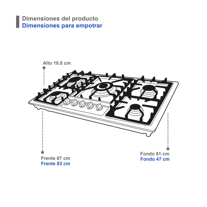 5Q-ES-87 - PARRILLAS - PARRILLA - GAS - COOKTOP - GRILL - SUPRA - REFRIGERADOR - REFRIGERATOR - EL TIO SAM PUERTO VALLARTA - FRENCH DOOR - -2