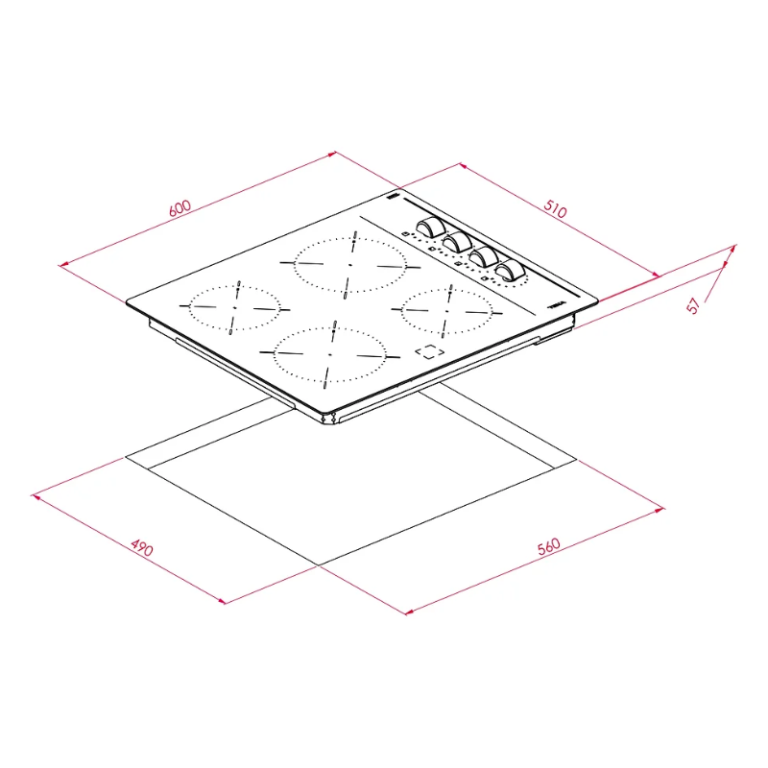 Electric cooktop 4 Zones 220 v Teka TTC 64000 XFL BK El Tio Sam