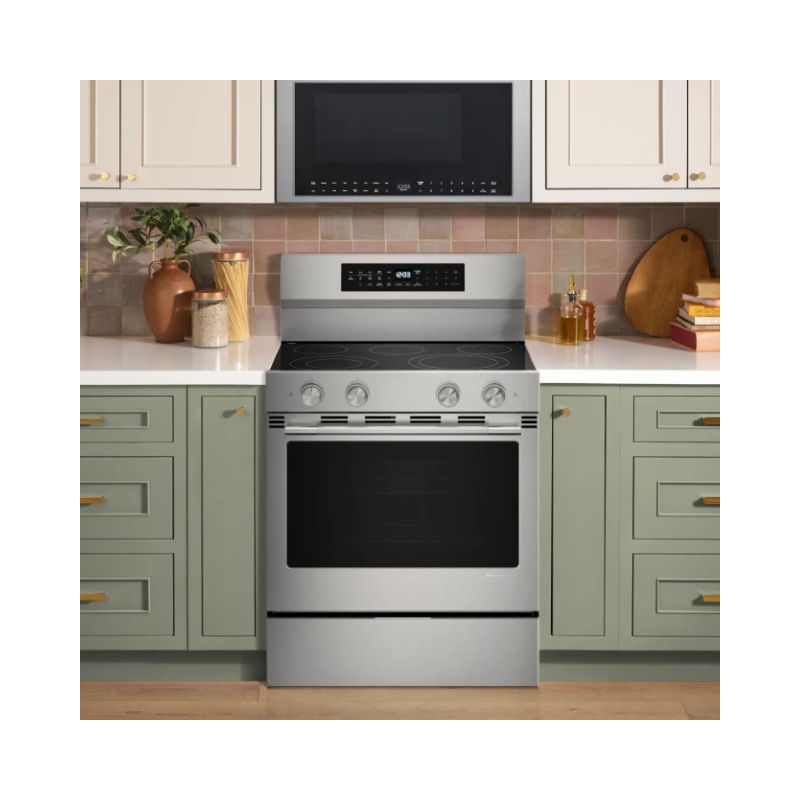 Estufa Eléctrica 30″ 5 Quemadores Acero Inoxidable KFES530SPS KitchenAid 4