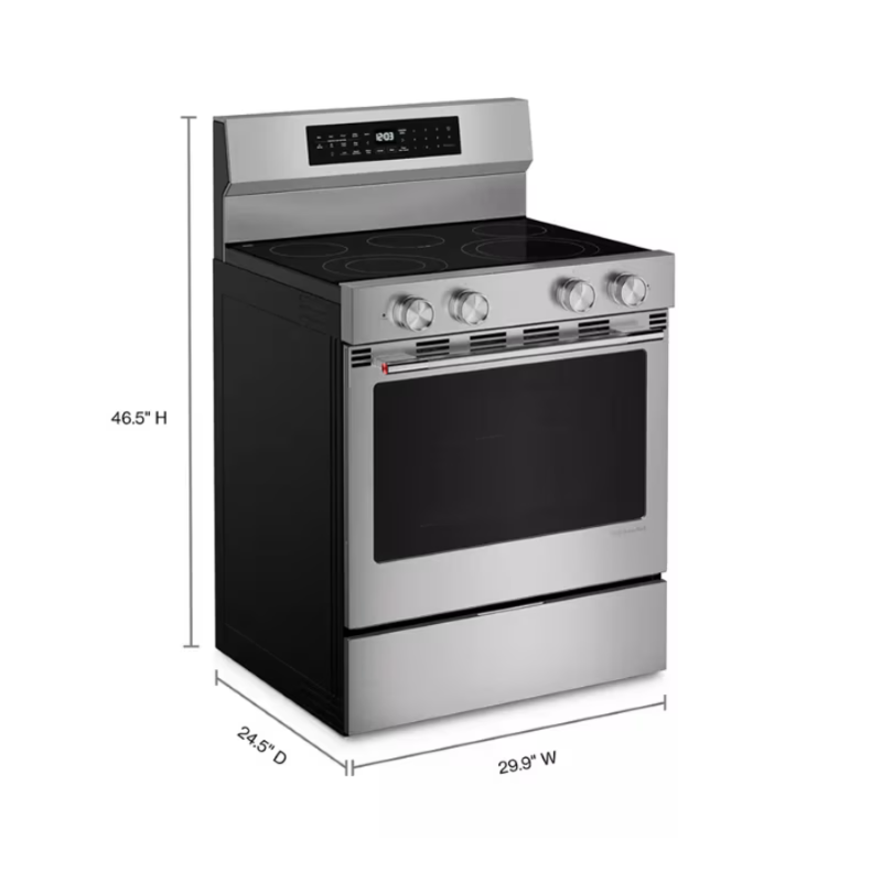 Estufa Eléctrica 30″ 5 Quemadores Acero Inoxidable KFES530SPS KitchenAid 5