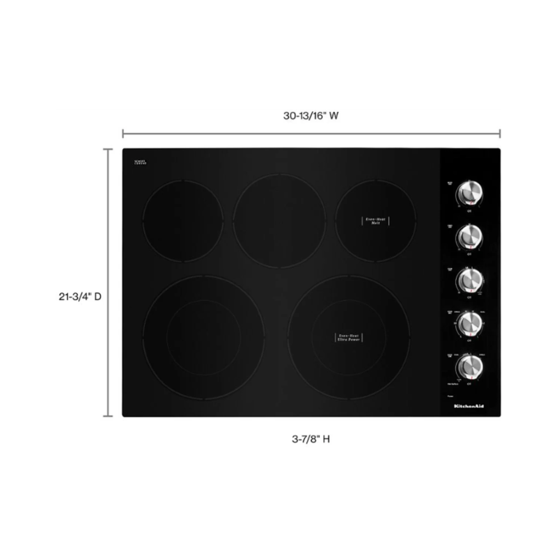 Parrilla Eléctrica 30″ 5 Quemadores Digital KCES550HBL KitchenAid 3