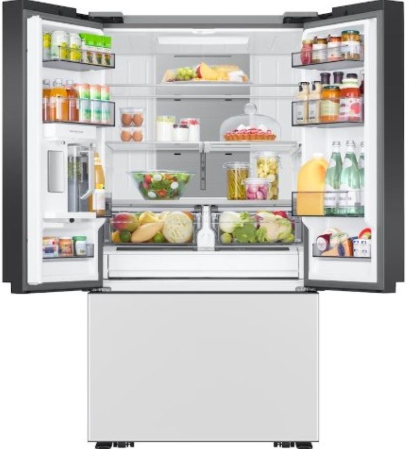 Refrigerador Bespoke French Door 32 pies cúbicos, Centro de bebidas, Blanco LG MABE