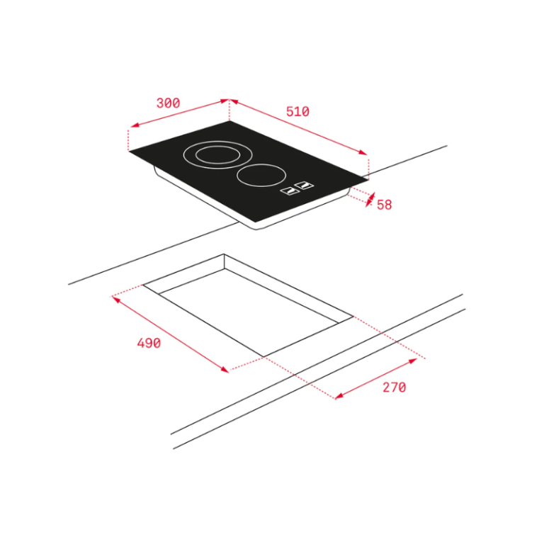 Parrilla de inducción 30 cm Teka TZC 32320 TTC BK Induction cooktop