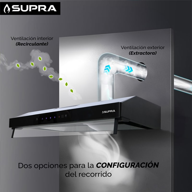 Campana Extractora de Pared Negro Mate con Sensor 60 cm - Nina 60 - Supra - El Tío Sam Puerto Vallarta - Imagen 2