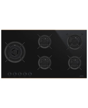 Parrilla de Gas Cristal Negro 90 cm 5 Quemadores – SMEG – PV695LCNR – El Tío Sam Puerto Vallarta