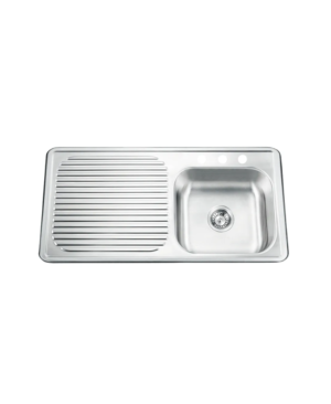 Tarja de Acero Inoxidable con Escurridor Izquierdo 100 × 50 cm – KELE – UT10050-I30 – El Tío Sam Puerto Vallarta