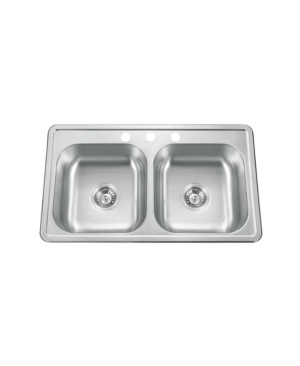 Tarja Doble de Acero Inoxidable con 3 Barrenos 83.8 × 48.26 cm – KELE – DT8448-30 – El Tío Sam Puerto Vallarta